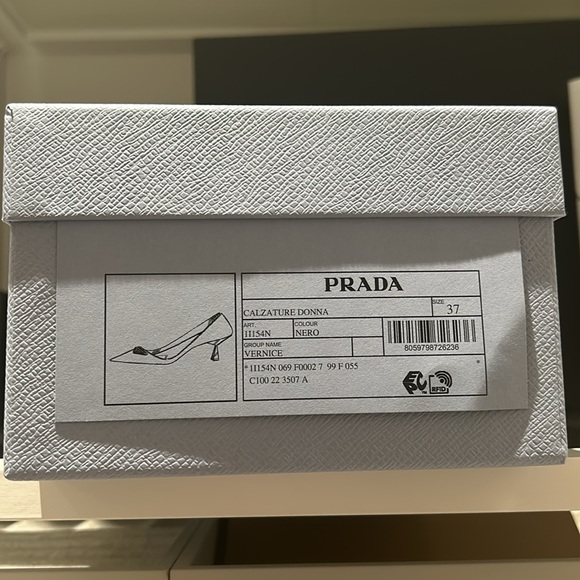 PRADA- BLACK PLAQUE HEELS - Picture 5 of 5